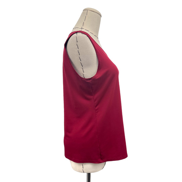 Eileen Fisher Sleeveless Blouse Womens Size Small Burgundy Casual Staple Classic - Picture 2 of 8